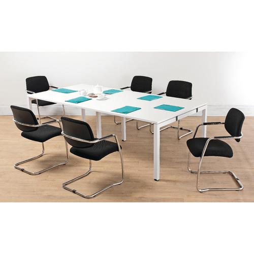Arista White 2 4m Bench Boardroom Table Dimensions W2400 X D1200 X H730mm Kf838861