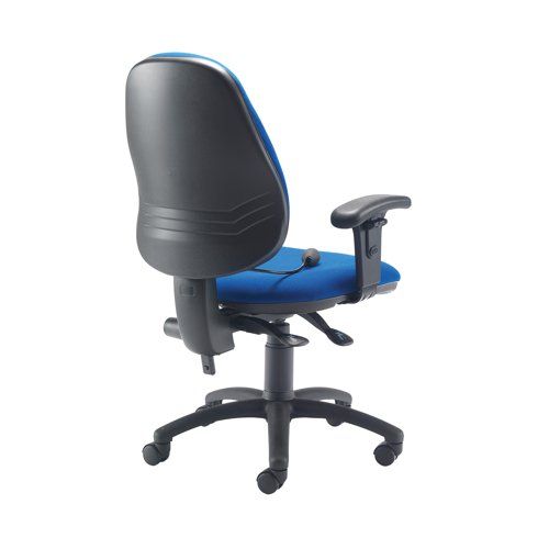 The Jemini intro posture chair is an entry level chair with a lumbar pump for increased support. The adjustable arms also provide added comfort for the user. Recommended usage time: 8 hours. Seat dimensions: W470 x D450mm. Back dimensions: W450 x H500mm. Adjustable seat height: 460-590mm. Colour: Blue.