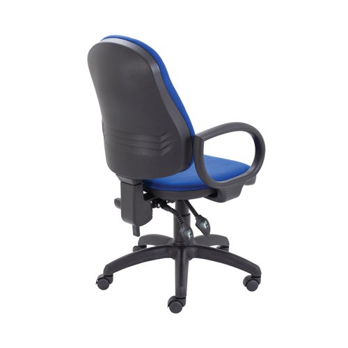 First High Back Operators Chair with Fixed Arms 640x640x985-1175mm Blue KF839243 - KF839243