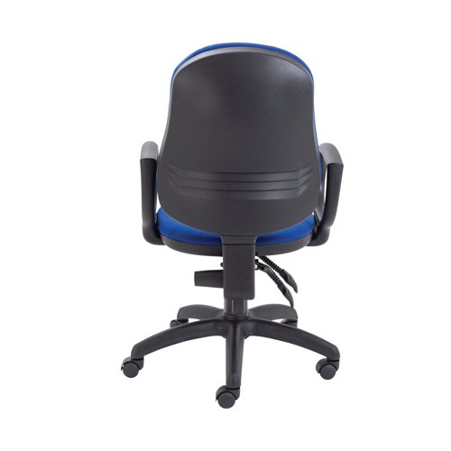 First High Back Operators Chair with Fixed Arms 640x640x985-1175mm Blue KF839243