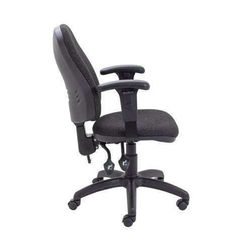 First High Back Operators Chair with T-Adjustable Arms 640x640x985-1175mm Charcoal KF839244 - KF839244