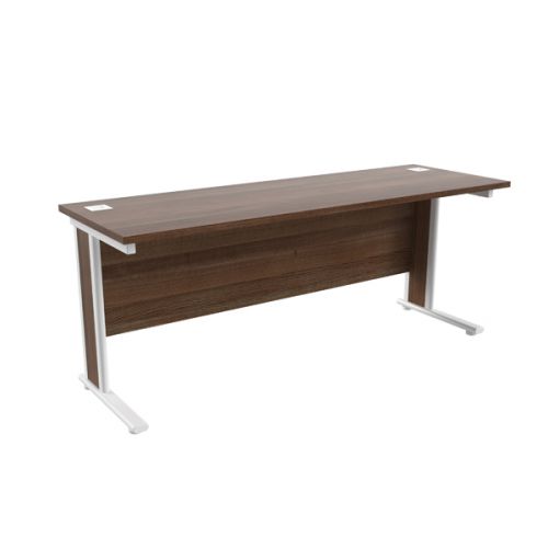 Jemini Walnut White 1800x600mm Rectangular Cantilever Desk