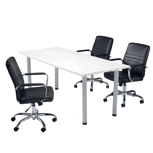 Jemini Rectangular Meeting Table 1800x800x730mm White KF840187