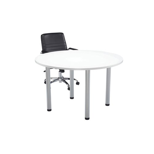 KF840188 Jemini Circular Meeting Table 1200x1200x730mm White KF840188