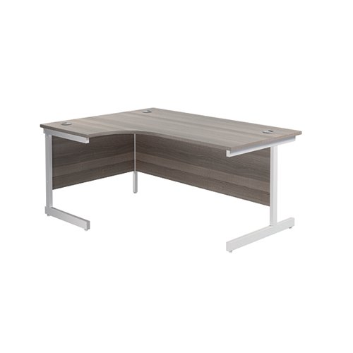 Jemini Radial Left Hand Single Upright Desk 1800x800-1200x730mm Grey Oak/White KF846004