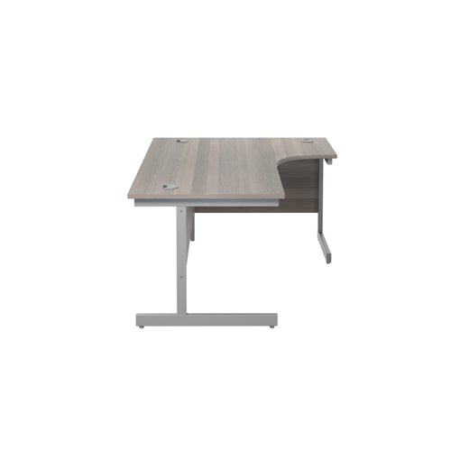 Jemini Radial Right Hand Single Upright Desk 1800x800-1200x730mm Grey Oak/Silver KF846017 - KF846017