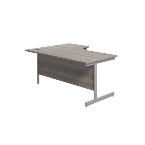 Jemini Radial Right Hand Single Upright Desk 1800x800-1200x730mm Grey Oak/Silver KF846017 - KF846017