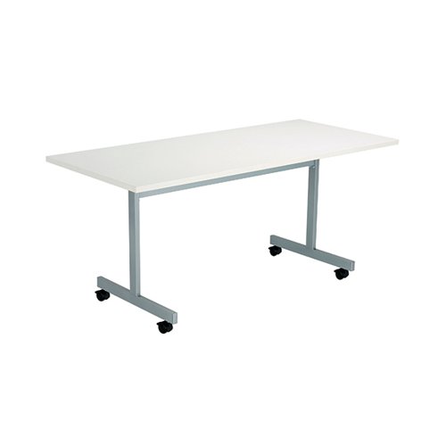 Jemini Rectangular Tilting Table 1600x700x730mm White/Silver KF846062