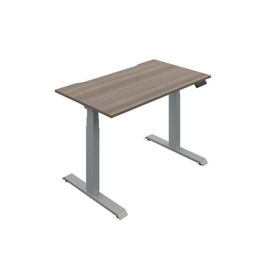Okoform Dual Motor Sit/Stand Heated Desk 1800x800x645-1305mm Grey Oak/Silver KF846260 Office Desks KF846260