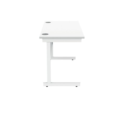 Polaris Rectangular Single Upright Cantilever Desk 1200x600x730mm Arctic White/Arctic White KF882339