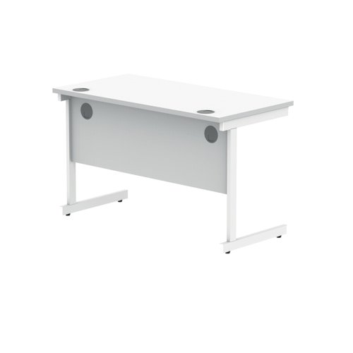 Polaris Rectangular Single Upright Cantilever Desk 1200x600x730mm Arctic White/Arctic White KF882339