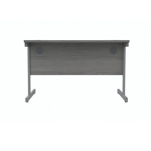 Polaris Rectangular Single Upright Cantilever Desk 1200x800x730mm Alaskan Grey Oak/Silver KF882342