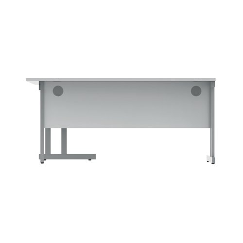 Polaris Right Hand Radial DU Cantilever Desk 1600x1200x730mm Arctic White/Silver KF882351