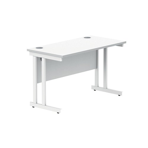 Polaris Rectangular Double Upright Cantilever Desk 1200x600x730mm Arctic White/White KF882352