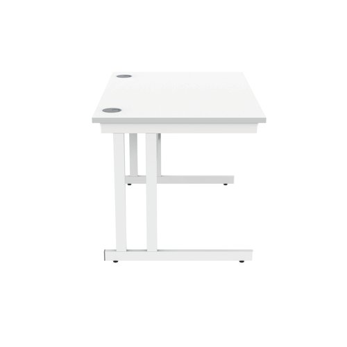 Polaris Rectangular Double Upright Cantilever Desk 1200x800x730mm Arctic White/White KF882355