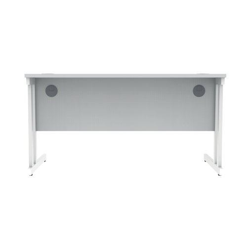 Polaris Rectangular Double Upright Cantilever Desk 1400x800x730mm Arctic White/White KF882356