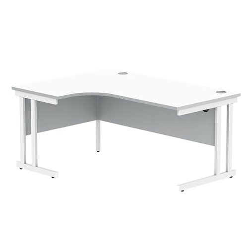 Polaris Left Hand Radial DU Cantilever Desk 1600x1200x730mm Arctic White/White KF882358