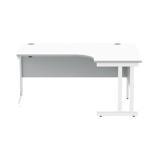 Polaris Right Hand Radial DU Cantilever Desk 1600x1200x730mm Arctic White/White KF882359