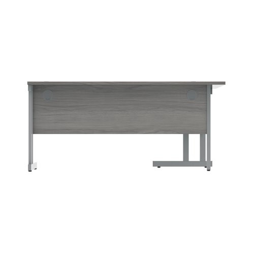 Polaris Left Hand Radial DU Cantilever Desk 1600x1200x730mm Alaskan Grey Oak/Silver KF882366