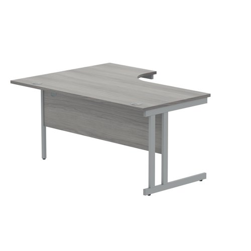 Polaris Right Hand Radial DU Cantilever Desk 1600x1200x730mm Alaskan Grey Oak/Silver KF882367