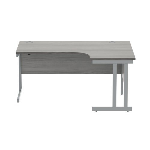 Polaris Right Hand Radial DU Cantilever Desk 1600x1200x730mm Alaskan Grey Oak/Silver KF882367