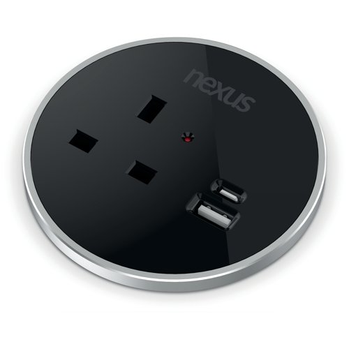 Nexus In Desk Power Module Black KF882377 - Luceco Plc - KF882377 - McArdle Computer and Office Supplies