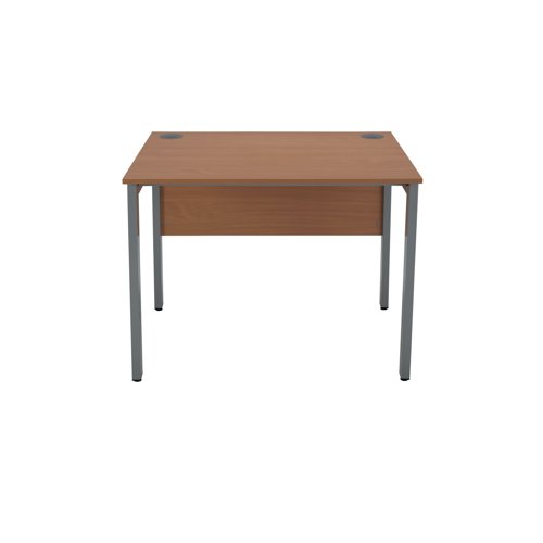 This new desking range is an ideal solution for single desking or bench desking. The desk has a 18mm desktop thickness, sturdy metal legs, modesty panel and cable ports to ensure a clean and safe working environment. This goal post style desk can accommodate 2 and 3 drawer mobile pedestals.