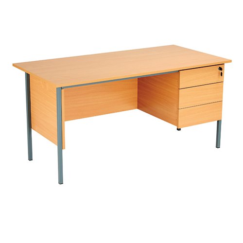 Serrion 4 Leg Desk 3 Drawer Pedestal 1500x750x725mm Ellmau Beech KF882389 VOW