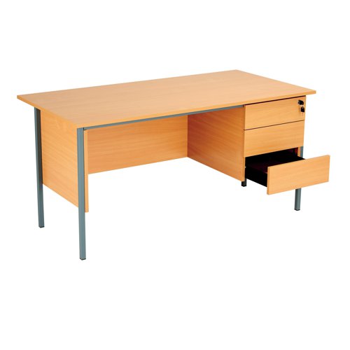Serrion 4 Leg Desk 3 Drawer Pedestal 1500x750x725mm Ellmau Beech KF882389 VOW