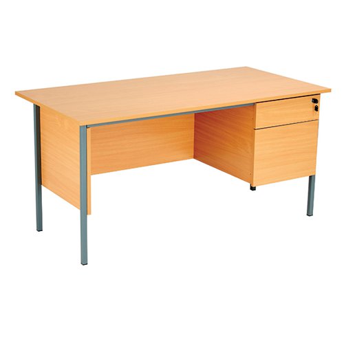 Serrion 4 Leg Desk 2 Drawer Pedestal 1500x750x725mm Ellmau Beech KF882390 VOW