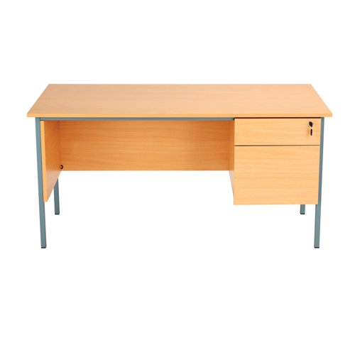 Serrion 4 Leg Desk 2 Drawer Pedestal 1500x750x725mm Ellmau Beech KF882390 - KF882390