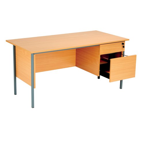 Serrion 4 Leg Desk 2 Drawer Pedestal 1500x750x725mm Ellmau Beech KF882390 VOW