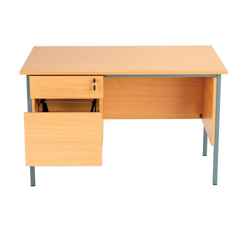 KF882391 Serrion 4 Leg Desk 2 Drawer Pedestal 1200x750x725mm Ellmau Beech KF882391