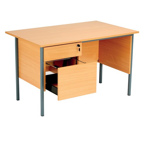 Serrion 4 Leg Desk 2 Drawer Pedestal 1200x750x725mm Ellmau Beech KF882391 - KF882391