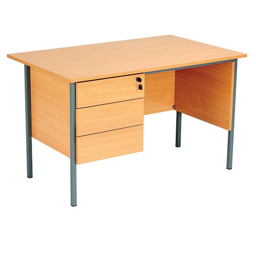 Serrion 4 Leg Desk 3 Drawer Pedestal 1200x750x725mm Ellmau Beech KF882394