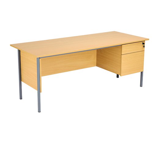 Serrion 4 Leg Desk 2 Drawer Pedestal1800x750x725mm Ellmau Beech KF882396 VOW