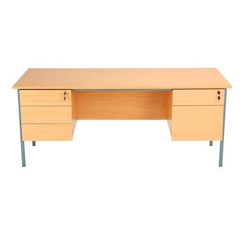 KF882397 Serrion 4 Leg Desk 1800x750x725mm 2+3 Drawer Pedestal Ellmau Beech KF882397