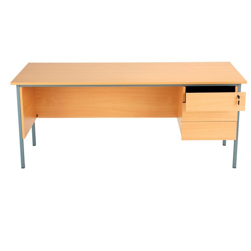 Serrion 4 Leg Desk 1800x750x725mm 3 Drawer Pedestal B Ellmau Beech KF882398