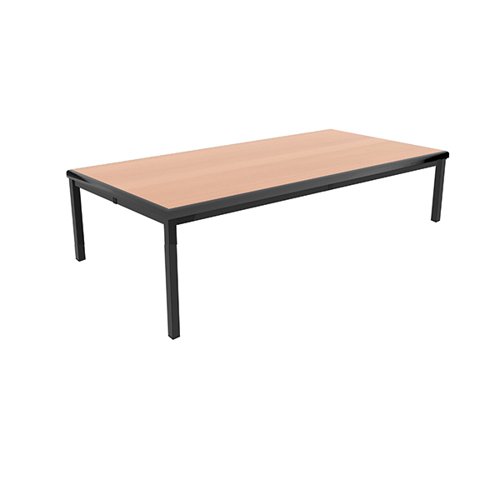 Jemini T-Table Multipurpose Classroom Table 1200x600x460mm Flat Pack Beech/Black KF882414