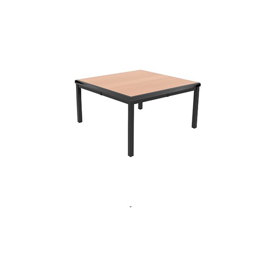 Jemini T-Table Multipurpose Classroom Table 600x600x460mm Flat Pack Beech/Black KF882426