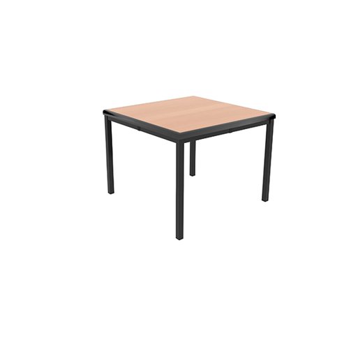 Jemini T-Table Multipurpose Classroom Table 600x600x530mm Flat Pack Beech/Black KF882428
