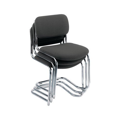 KF90507 | This practical and versatile chair is designed for use in both public and private sector environments. It has a chrome cantilever frame with an upholstered seat and back.