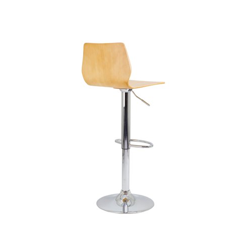 Jemini Stork High Stool 450x410x830-1040mm Beech KF90511 - VOW - KF90511 - McArdle Computer and Office Supplies