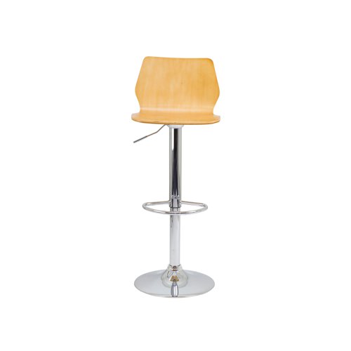 Jemini Stork High Stool 450x410x830-1040mm Beech KF90511 - VOW - KF90511 - McArdle Computer and Office Supplies