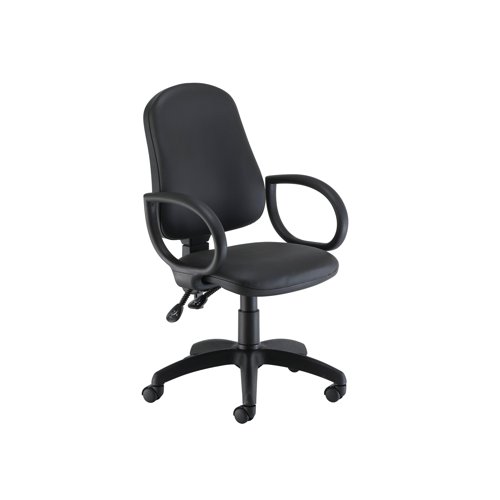 Jemini Teme High Back Operator Chair 640x640x985-1175mm Polyurethane Black KF90530 - KF90530
