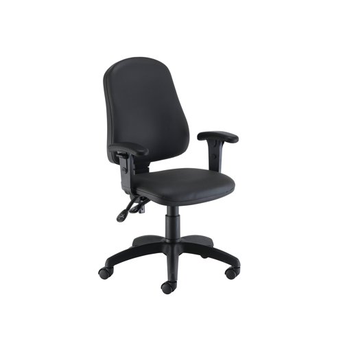 Jemini Teme High Back Operator Chair 640x640x985-1175mm Polyurethane Black KF90530
