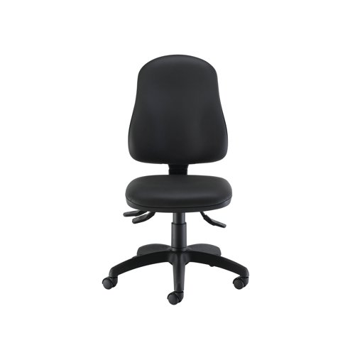 Jemini Teme Deluxe High Back Operator Chair 640x640x985-1175mm Leather Look Black KF90540 - KF90540