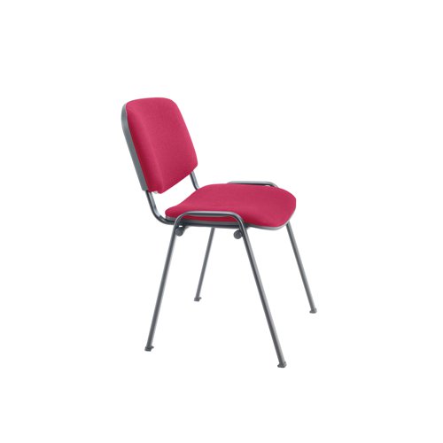 This multipurpose stacking chair is ideal for use in in both public and private sector environments. It stacks four high, making it ideal when storage space is a premium. It has a cushioned seat and back for added comfort and a robust black frame.