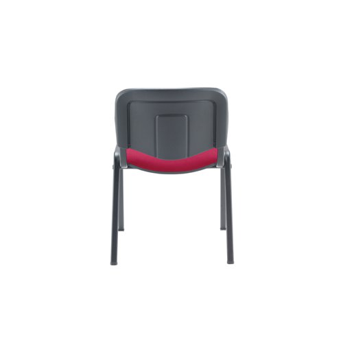 KF90554 | This multipurpose stacking chair is ideal for use in in both public and private sector environments. It stacks four high, making it ideal when storage space is a premium. It has a cushioned seat and back for added comfort and a robust black frame.