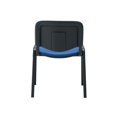 KF90556 | This multipurpose stacker chair is ideal for use in in both public and private sector environments. It stacks four high, making it ideal when storage space is a premium. It has a cushioned seat and back for added comfort and a robust black frame.